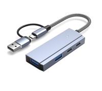 UncleS USB3.0 E Tipi C Hubs Multiplo Splitter USB 5 Gbps Adattatore Trasmissione Dati Elevato per Tablet Telefono Adattatore Tipo C