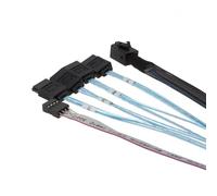 UncleS Velocità veloce 12Gb MiniSAS SFF 8643 a 4SATA 7Pin con cavo a banda laterale 0,5 m per archiviazione dati cavo spesso schermato