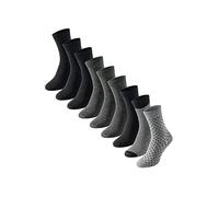 Uncover by Schiesser Damen 9 Pack Socken Strümpfe-Sparpack Calzini, 4X Schwarz / 3X Anthrazit Mel. / 1x SW/GR Gestreift / 1x Grau/SW, 39 EU (Pacco da 9) Donna