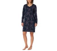 Uncover by Schiesser Damen Nachthemd Langarm-Nachtwäsche Maglia Lunga, Blu Notte_182851, 44 Donna