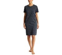 Uncover by Schiesser Nachthemd Kurzarm Camicia da Notte a Maniche Corte, Dunkelblau-Gem, 36 Donna