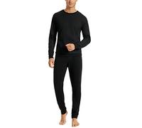 Uncover by Schiesser Schlafanzug Lang Pigiama Lungo, Schwarz, 48 Uomo