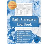Undated Caregiver Daily Log Book: Journal and Checklist to Track of Patient's Medications, Meals, Activities, Vitals, Personal Care, and More | Perfects for Seniors and Elderly | 110 Pages, 8.5x11, A4