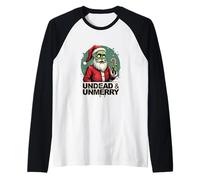 Undead E Unmerry Zombie Santa Maglia con Maniche Raglan
