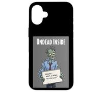 Undead Inside Funny Zombie Work Humor Daily Grind Cool Art Custodia per iPhone 16 Plus