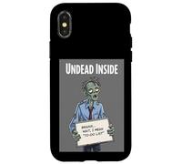 Undead Inside Funny Zombie Work Humor Daily Grind Cool Art Custodia per iPhone X/XS