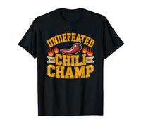 Undefeated Chili Champ Typography Concorso Culinario Maglietta