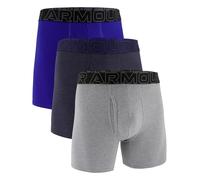 Under Armour 3-Pack Performance Cotton Boxer Brief, 6" Inseam, all-Day Comfort & Ultra-Soft Corti, Midnight Navy-Core, XXL (Pacco da 3) Uomo