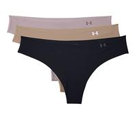 Under Armour UA Pure Stretch Lot de 3 Strings Invisibles Slip a Tanga, Nero, S (Pacco da 3) Donna