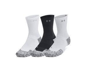 Under armour armourdry pro bianco nero grigio mezzi calzini alti 3 paia