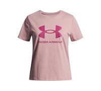 Under Armour Bambina Big Logo Short Sleeve, Maglietta Manica Corta Comoda e Traspirante, T-Shirt Sportiva con Logo per Allenamento e Abbigliamento Casual,Tourmaline Pink/Fuchsia Dusk,YXL