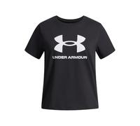 Under Armour Maglia da ragazza UA BIG LOGO SS manica corta traspirante Nero/Bianco Taglia S (YSM)