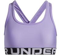 Under Armour Bambina Crossback Bra, Comodo Reggiseno Sportivo con Spalline Incrociate e Dettaglio a Goccia, Top Sportivo per Ragazze con Sostegno Forte,Transparent/White,YLG