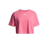 Under Armour Bambina Rival Short Sleeve, Maglietta Manica Corta Morbida e Comoda, T-Shirt Sportiva Traspirante per Allenamento, educazione Fisica e Atletica Leggera,Super Pink/White,YLG