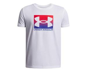 Under Armour Bambino Boxed Sports Update Short Sleeve, Maglietta Manica Corta per Allenamento e Abbigliamento Casual, T-Shirt Sportiva, Morbida e Traspirante,White/Royal,YMD
