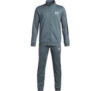 Under Armour Bambino Icon Knit Tracksuit, Tuta completa comoda e calda, Completo felpa e pantaloni sportivi per allenamento, educazione fisica e abbigliamento casual,Jasper Blue/Black/White,YMD