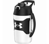 Under Armour Borraccia termica con manico, isolata in schiuma e resistente alle perdite, brocca per acqua sportiva, gancio per recinzione, lavabile in lavastoviglie, nero/grigio pece per baseball,