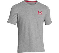 Under Armour, CC Left Chest Lockup, Maglietta A Maniche Corte, Uomo, Grigio (True Gray Heather/Red 025), S