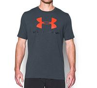 Under Armour, Cc Sportstyle Logo, Maglietta A Maniche Corte, Uomo, Grigio (Stealth Gray Medium Heather/Black/Phoenix Fire 016), M