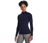Under Armour Authentics Mock Neck T-Shirt Camicia, Blu Scuro (410)/Bianco, M Donna