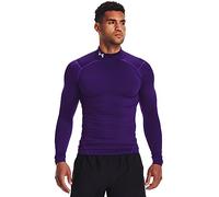 Under Armour ColdGear Compression Mock Uomo, Viola (500)/Bianco, L