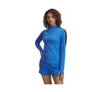 Under Armour Donna Challenger Midlayer, Maglia Manica Lunga Morbida e Confortevole con Fori per i Pollici, Felpa Sportiva per Allenamento e attività Fisica,Blue Atlantis/High Vis Yellow,MD