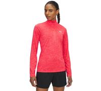 Under Armour Donna Tech Half-Zip Twist, Maglia Manica Lunga da Palestra Morbida e Traspirante, Felpa Sportiva con 1/2 Zip e Tecnologia Anti-Odore,Racer Red/White,SM