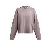 Felpa con cappuccio Under Armour Rival Terry Oversized da donna Tetra Grigio / Bianco L