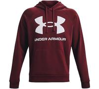 Under Armour Felpa con Cappuccio con Logo Grande Rival Fleece, (690) Rosso Castagna / / Bianco Onice, Large Uomo