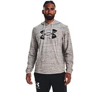 Under Armour Felpa con Cappuccio con Logo Rival Terry, (112) Onice Bianco/Bianco/Nero, Medium Uomo