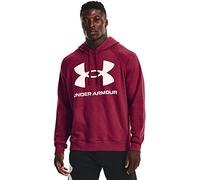 Under Armour Felpa con Cappuccio da Uomo Rival in Pile con Logo, Rosa Nera (664)/Bianco Onice, Medium
