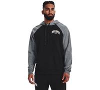 Under Armour Felpa con Cappuccio da Uomo Rival Wordmark Colorblock, (001) Nero/Grigio Pecora/Bianco onice, Medium