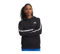 Under Armour Felpa con cappuccio Icon Fleece Taped Black/White da Donna XL Nero