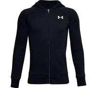 Under Armour Felpa Con Cappuccio Rival Cotton Full Zip Felpa Con Cappuccio, Bambino, Black / / Onyx White (001), YSM
