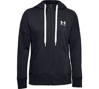 Under Armour Felpa Con Cappuccio Rival Fleece Full Zip Felpa Con Cappuccio, Donna, Black / White / White (001), XS