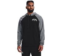 Under Armour Felpa con Cappuccio Rival Wordmark Colorblock, (001) Nero/Grigio Pecora/Bianco onice, Medium Uomo