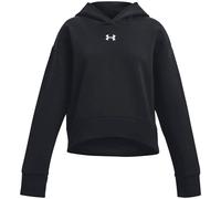 Felpa con cappuccio Under Armour Rival Fleece Crop da ragazza Nero / Bianco YSM (127 - 137 cm)