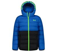 Under Armour Giacca Piumino Pronto Colourblock per Bambino con Tecnologia UA Storm - Invernale Calda e Leggera con Cappuccio, Tasche con Bottoni a Pressione, Atlantide Blu, 14 Anni