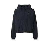 Under Armour Donna Rival Woven Jacket Hooded, Giacca Impermeabile con Tecnologia Storm Resistente all'Acqua, Giacca Sportiva Leggera con Tasche per attività all'aperto,Black/Black/White,XS