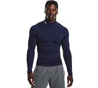 Under Armour HeatGear Armour Mock Long Sleeve T-Shirt, (410) / Blu Navy Mezzanotte/Bianco, M Uomo