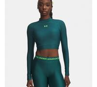 Under Armour HeatGear Crop Mock Manica lunga Donna - verde, Taglia: XS