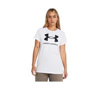Under Armour Maglietta da donna a maniche corte con stampa sportiva live, (111) Bianco / / Nero, S