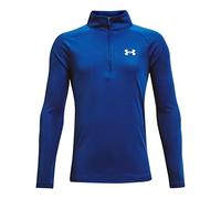 Under Armour Maglietta sportiva da ragazzo UA Tech 2.0 con mezza zip a maniche lunghe, Atlantide Blu, 9-10 Anni