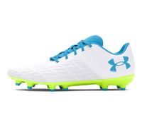 Under Armour Magnetico Select 3.0 - Scarpe da Calcio Unisex per Adulti, (102) Bianco/Giallo ad Alta visibilità/Capri, 11 Women/9.5 Men