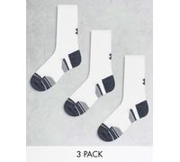 Under Armour - Performance - Confezione da 3 paia di calzini bianchi-Bianco M