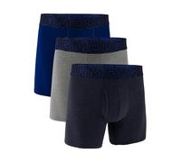 Under Armour 3-Pack Performance Cotton Boxer Brief, 6" Inseam, all-Day Comfort & Ultra-Soft Corti, Midnight Navy-Core, XL (Pacco da 3) Uomo