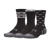 Under Armour Calze Performance Tech™ Crew unisex – 3 paia, Nero/Nero/Bianco M