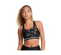 Under Armour Reggiseno Donna Crossback Mid Print, Nero, Antracite, Bianco, M