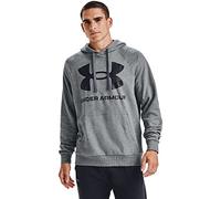 Under Armour Rival Felpa con Cappuccio in Pile, con Logo Grande, Uomo, Felpa, Rival Fleece Big Logo HD, Pitch Gray Light Heather (012)/Nero, Medium