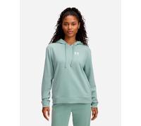 Under Armour UA Rival Terry Hoodie Camicia, Verde Silice / / Bianco, S Donna